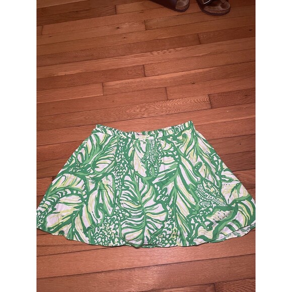 Lilly Pulitzer Ramona Skort Size 2 Green Floral Classic Stretch Preppy Resort - Picture 2 of 5